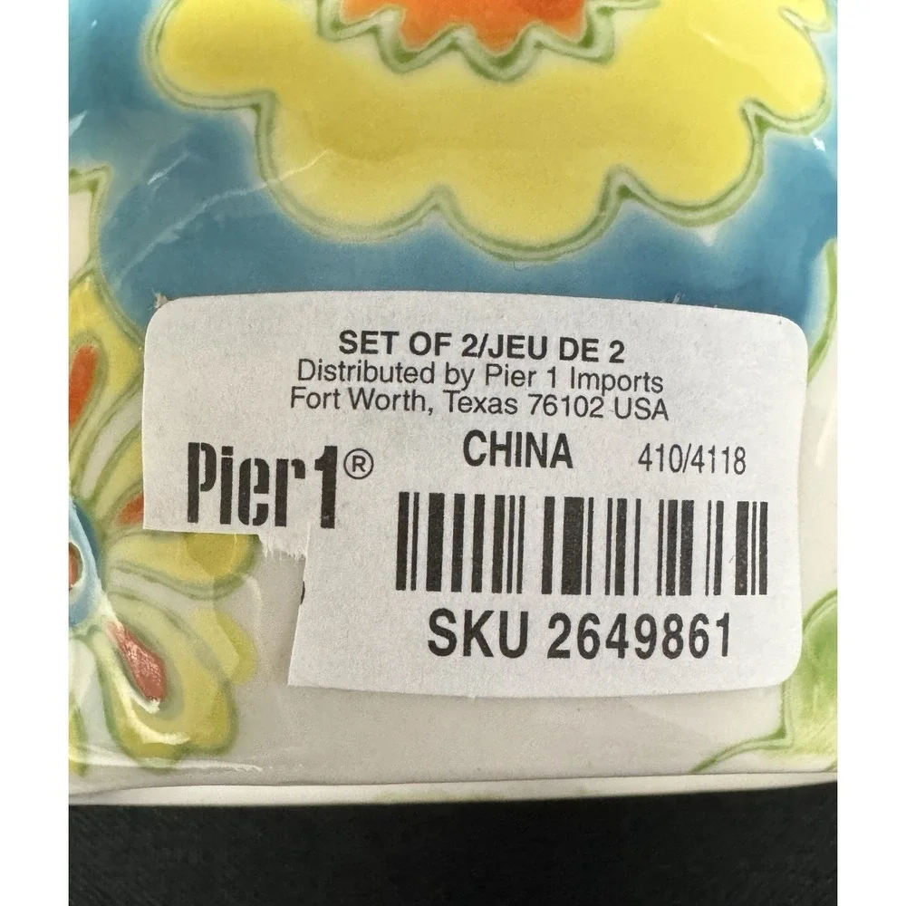 Pier 1 Set Of 2 Ceramic Colorful Owl Salt & Pepper Shakers